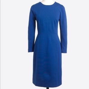 NWT JCrew Factory Blue Zip-Back Ponte Work Dress